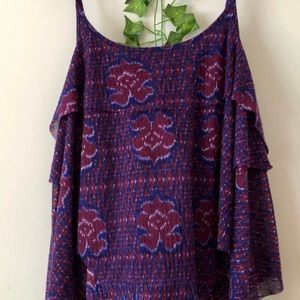 Free People Boho Vibrant Soft Layers Tank Top w/ adjustable straps. Size Small.